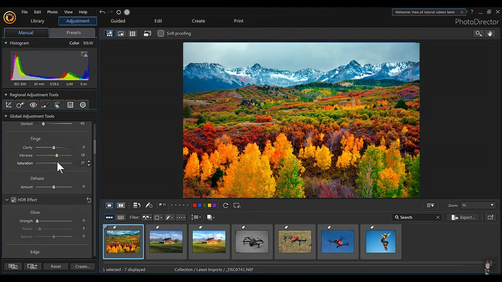 Рабочее окно CyberLink PhotoDirector