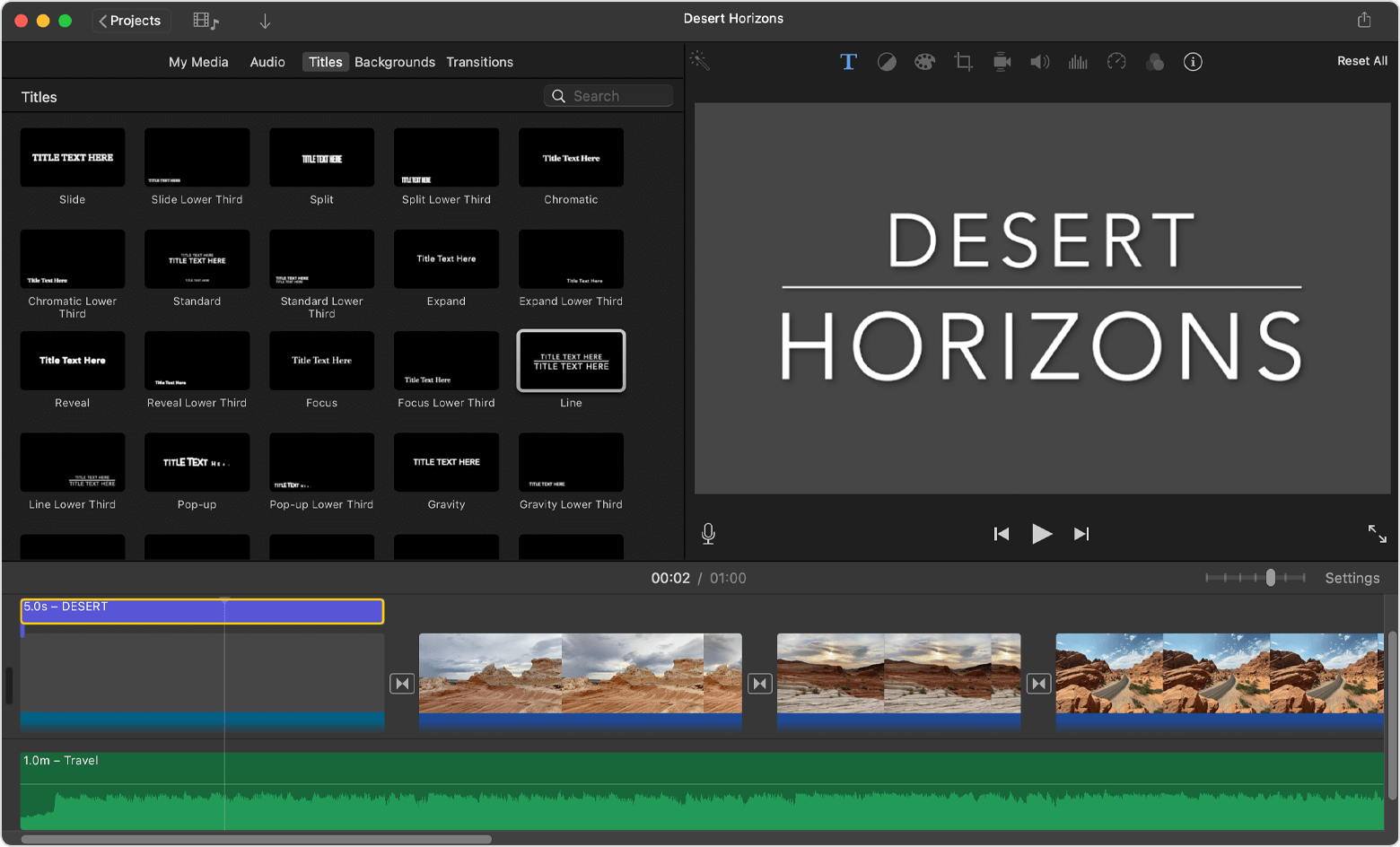 Добавление титров в iMovie на Mac