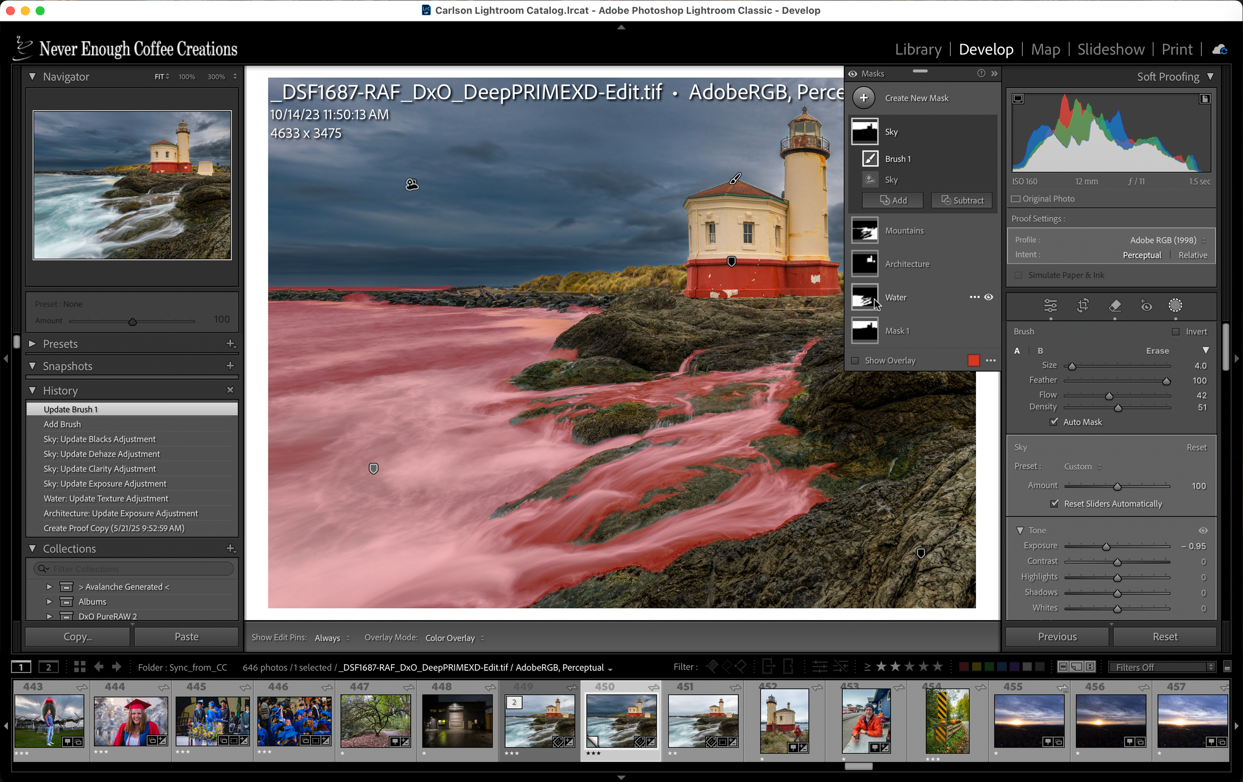 Современная панель масок Lightroom Classic при обработке пейзажа