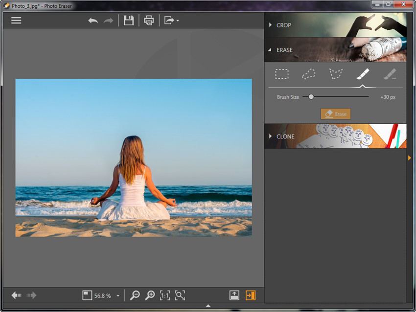 Результат удаления объекта в Photo Eraser после нажатия Erase