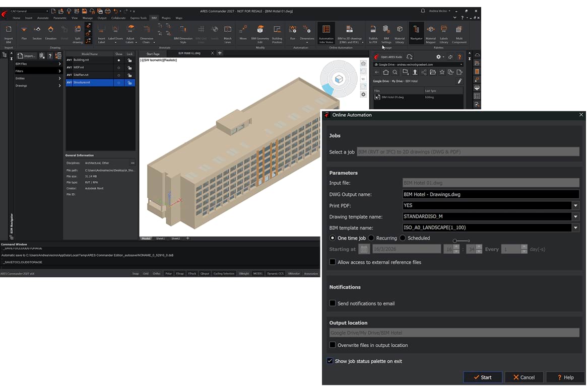 BIM Drawings Automation в ARES Commander