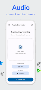 Audio Converter Fven на Android: экран выбора аудиоформата