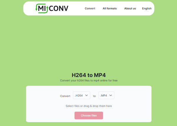 Форма H264 to MP4 в MiConv