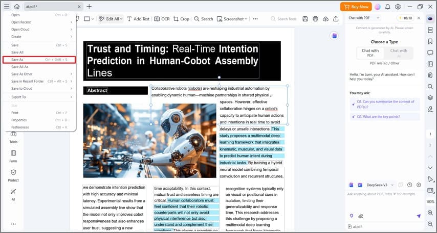 Сохранение размеченного PDF в PDFelement