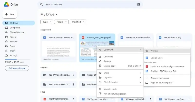 Открытие PDF через Google Docs для последующего сохранения в Word