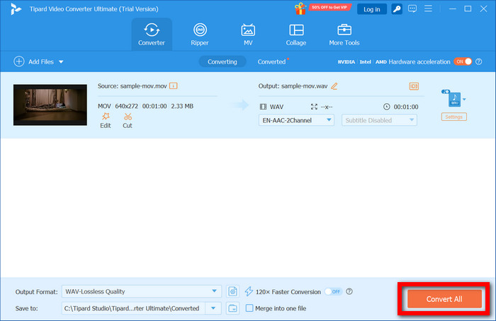 Tipard Video Converter Ultimate — кнопка Convert All