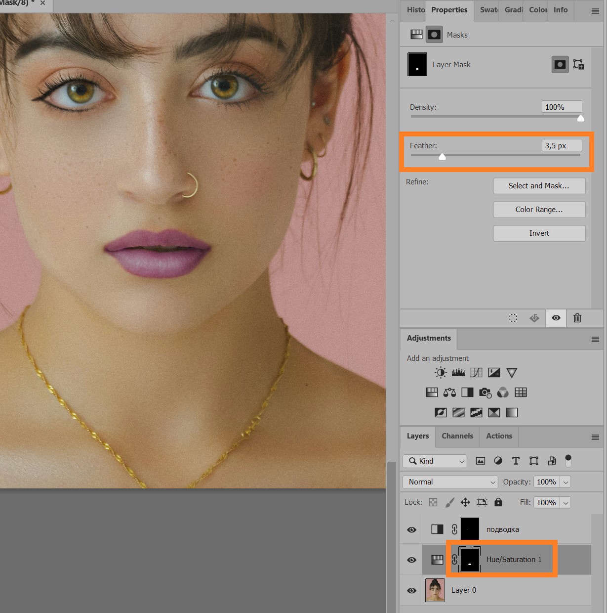 Настройка кисти для бровей и ресниц в Photoshop