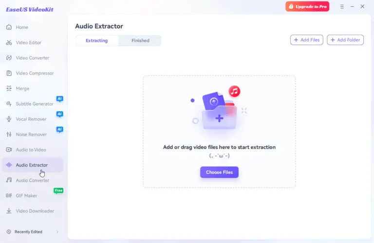 EaseUS VideoKit — модуль Audio Extractor