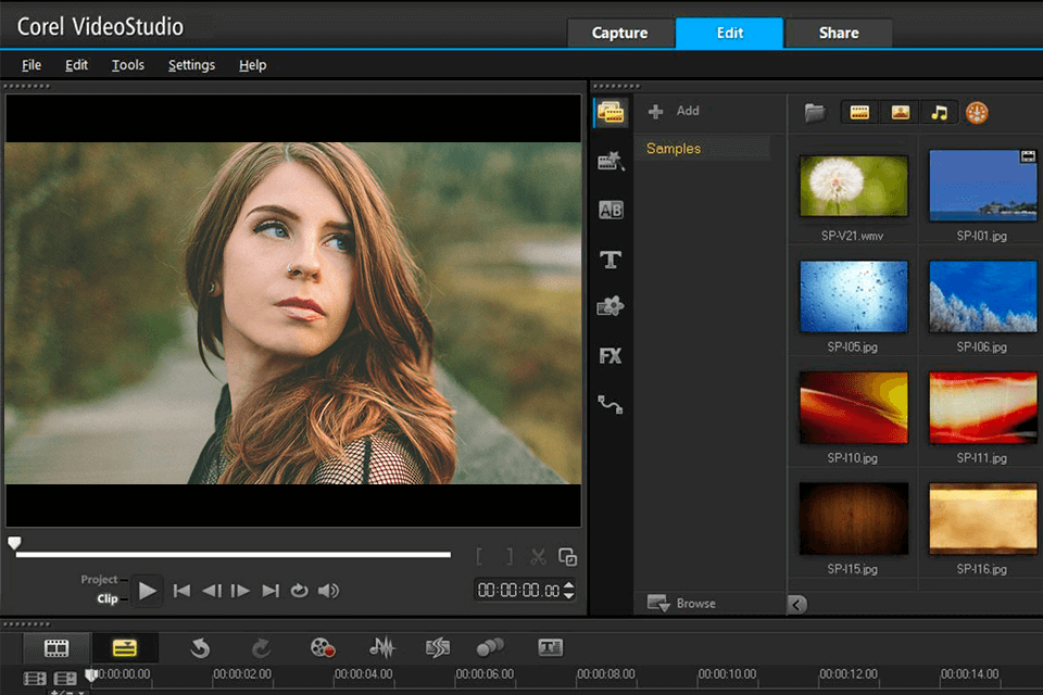 Интерфейс Corel VideoStudio Pro