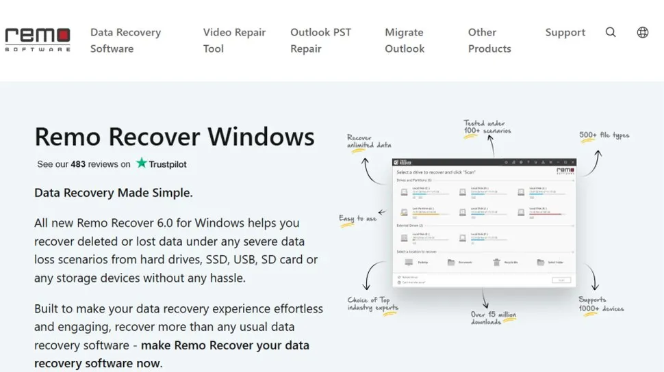 Интерфейс Remo Recover