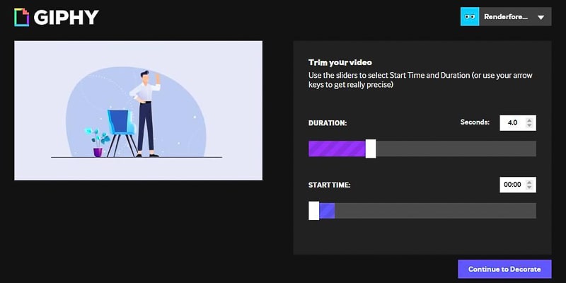 Обрезка видео в GIPHY
