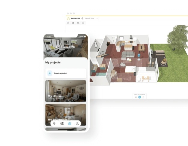 Мобильное приложение HomeByMe и проект интерьера