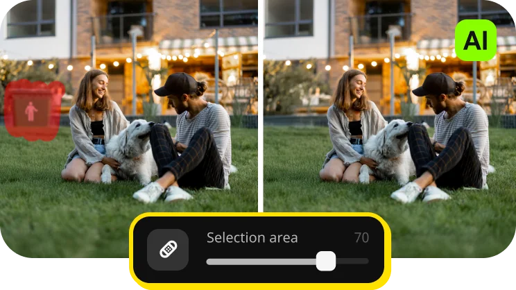 Удаление лишнего объекта в Movavi Picverse Photo Editor