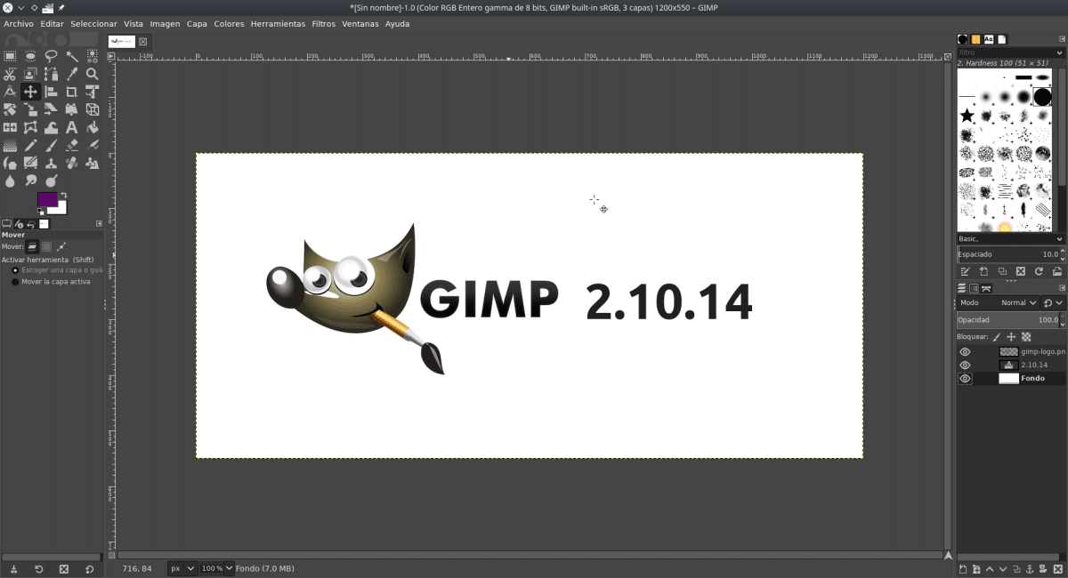 Рабочее окно GIMP с открытым изображением