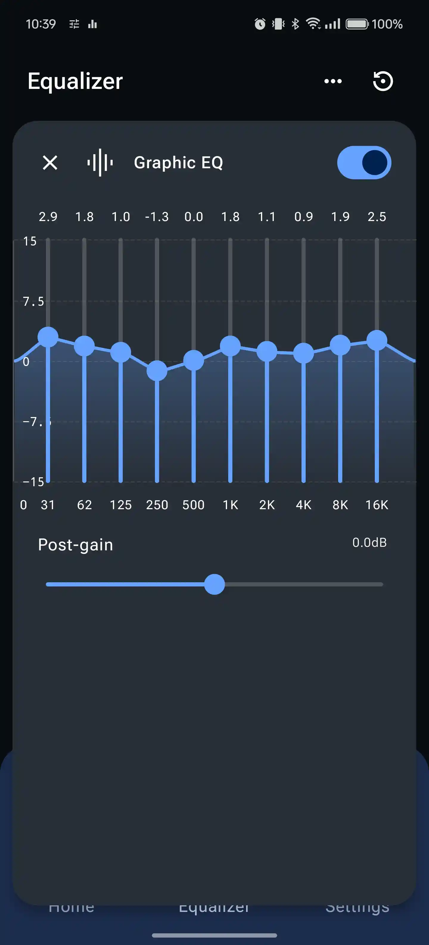 Precise Volume: десятиполосный Graphic EQ с Post-gain