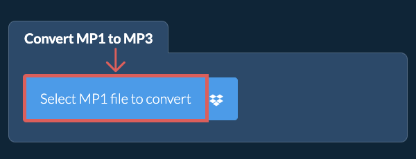 ezyZip: выбор файла MP1 для конвертации в MP3