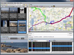 GeoSetter с GPS-треками на карте