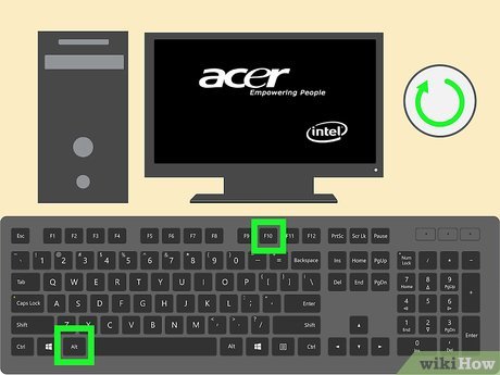 Сочетание Alt и F10 для запуска Acer Recovery в Windows 7