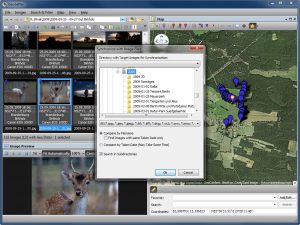 Окно синхронизации изображений с GPS-данными в GeoSetter