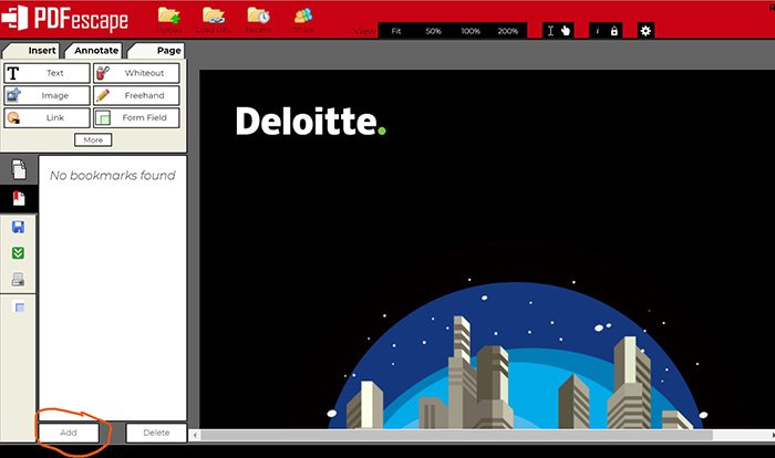 Интерфейс PDFescape для аннотирования PDF