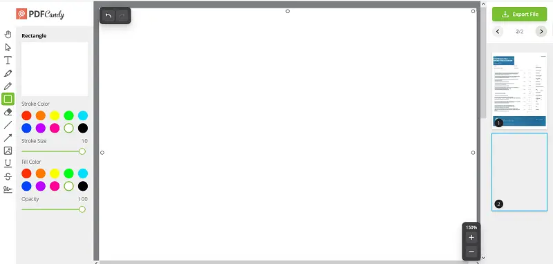Интерфейс PDF Candy Web с онлайн-редактором PDF