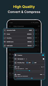 Экран настроек Video Converter, Compressor от Inverse AI