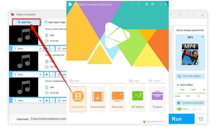 WonderFox HD Video Converter Factory Pro: модуль Converter и добавление аудиофайлов