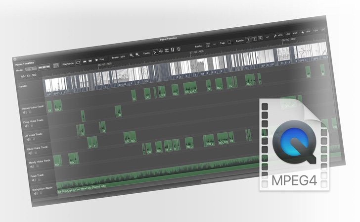 Timeline PanelForge с последовательностью storyboard-панелей
