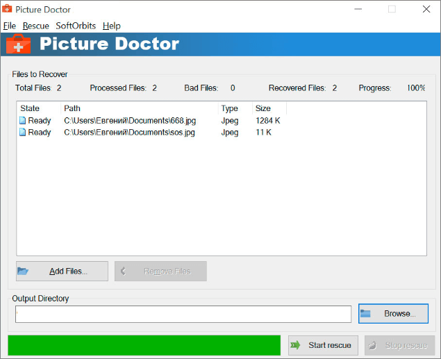 Интерфейс Picture Doctor