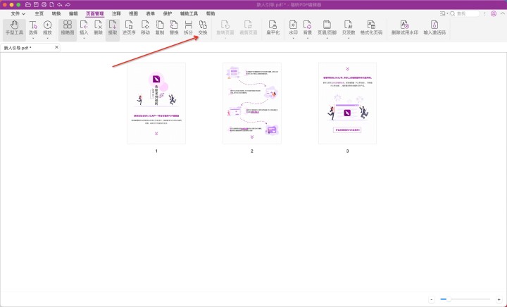 Режим управления страницами в Foxit PDF Editor