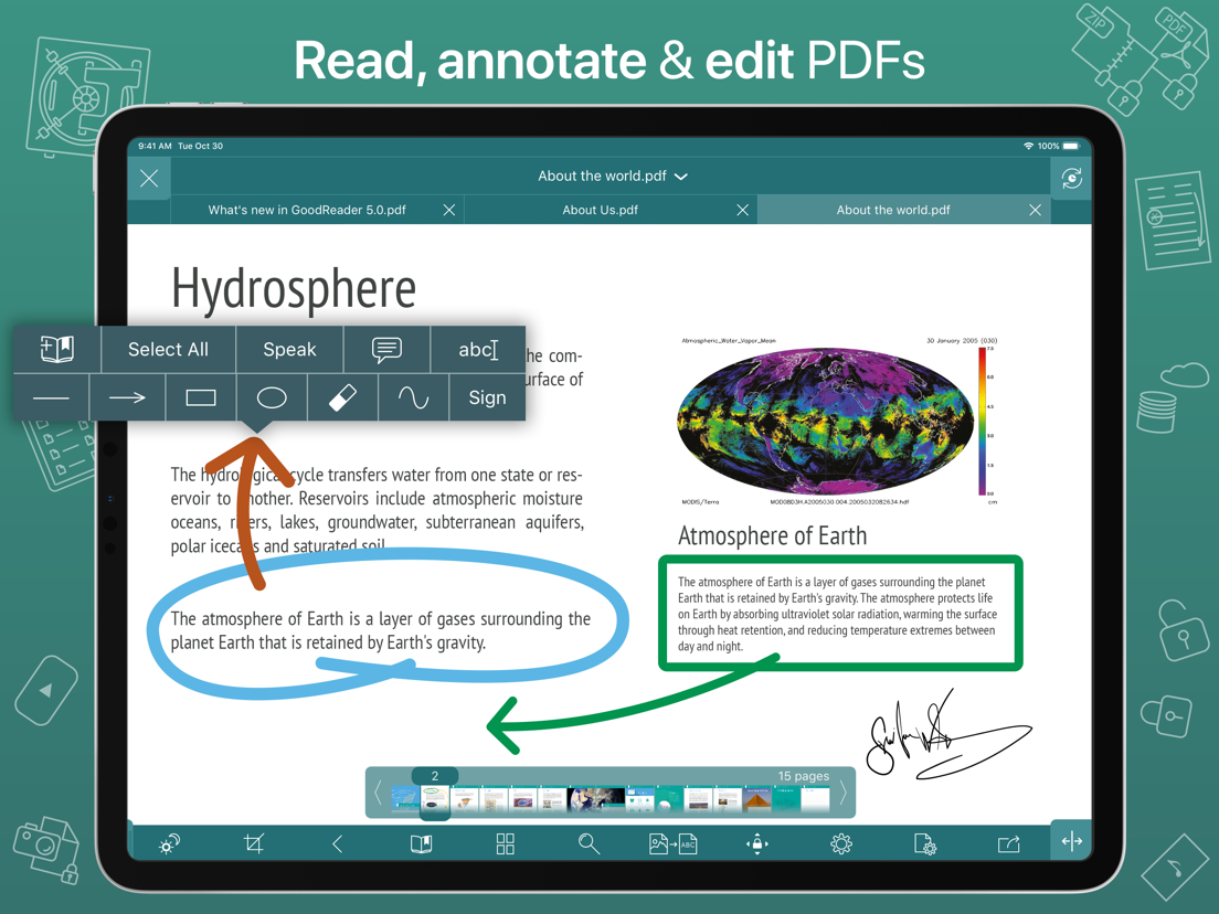 Экран GoodReader на iPad