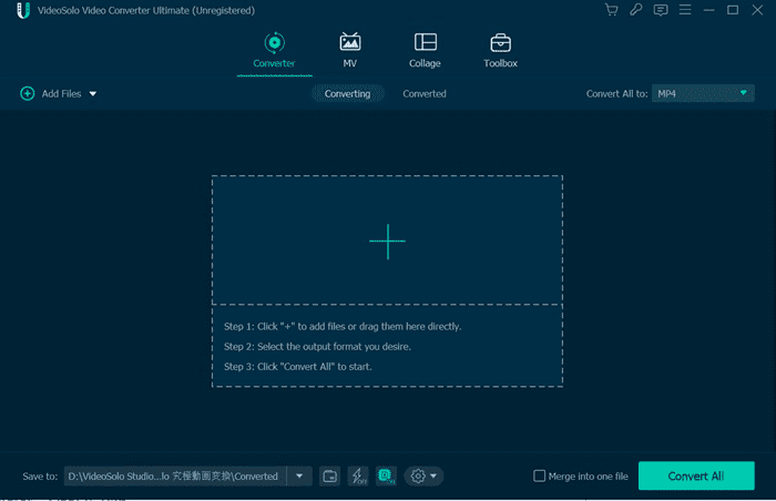 VideoSolo Video Converter Ultimate: Converter и кнопка Add Files