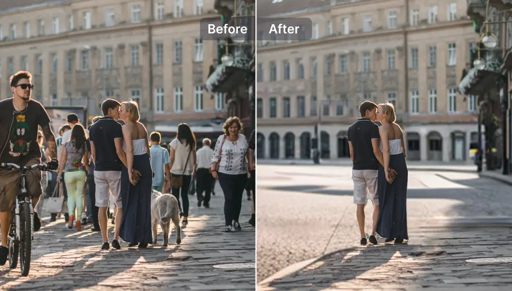 Пример результата Remove Object: лишние люди удалены с фотографии