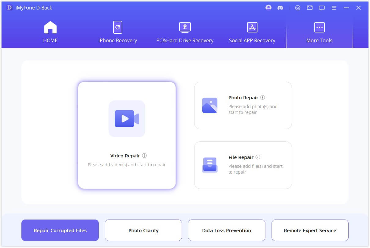 Модуль Video Repair в iMyFone D-Back