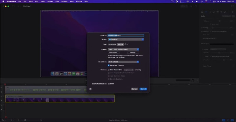 Интерфейс ScreenFlow, экран 1
