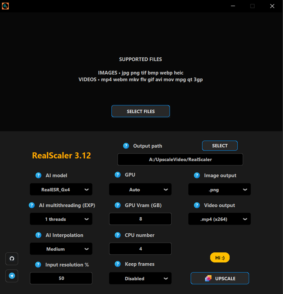Интерфейс RealScaler