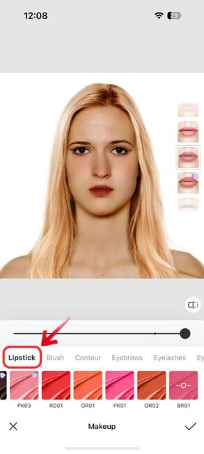 Категория Lipstick и оттенки помады в BeautyPlus