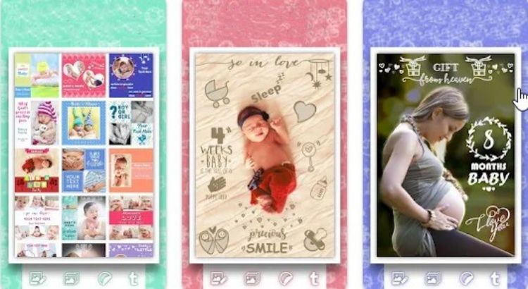 Интерфейс Baby Pics Z Mobile Apps с шаблонами беременности и младенца
