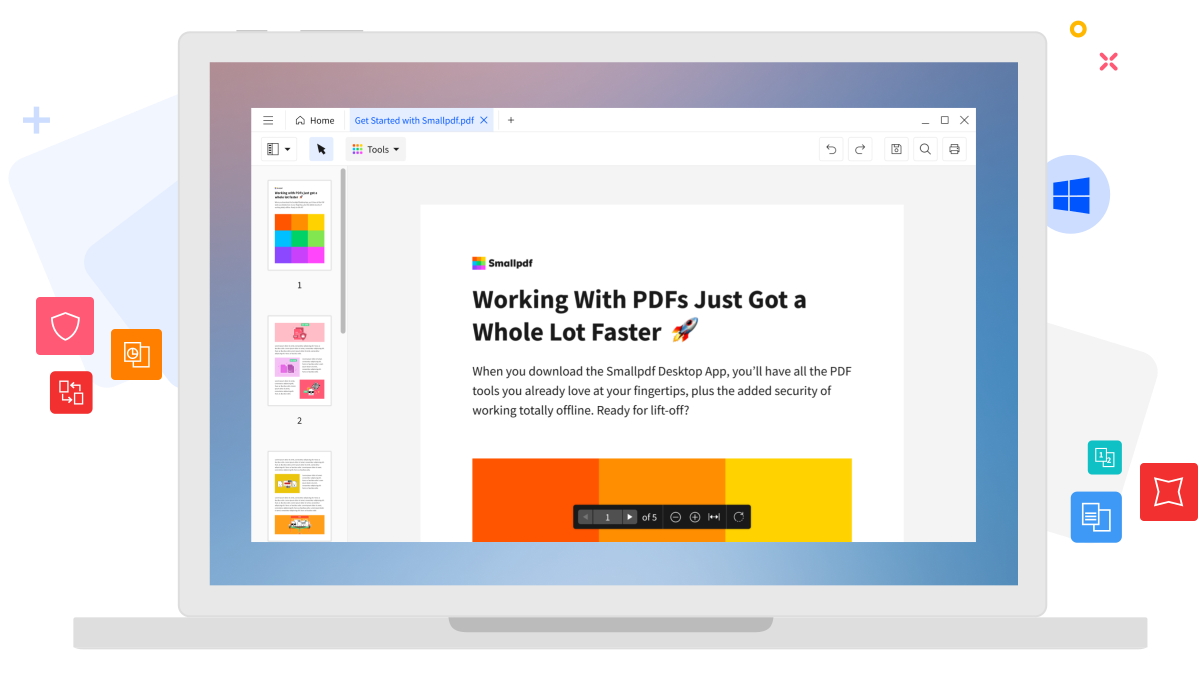 Интерфейс Smallpdf Desktop App для Windows