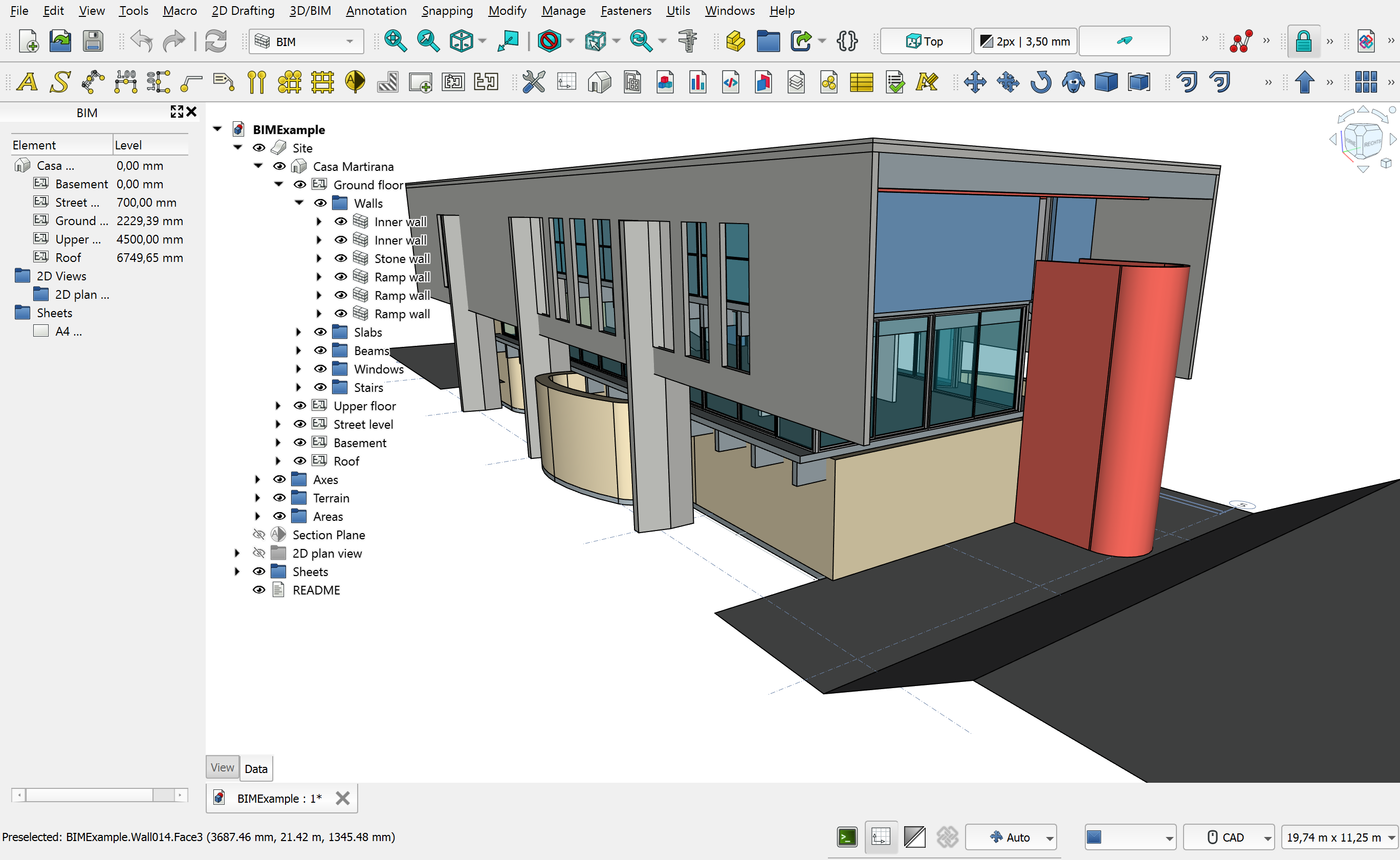 BIM-модель здания в FreeCAD