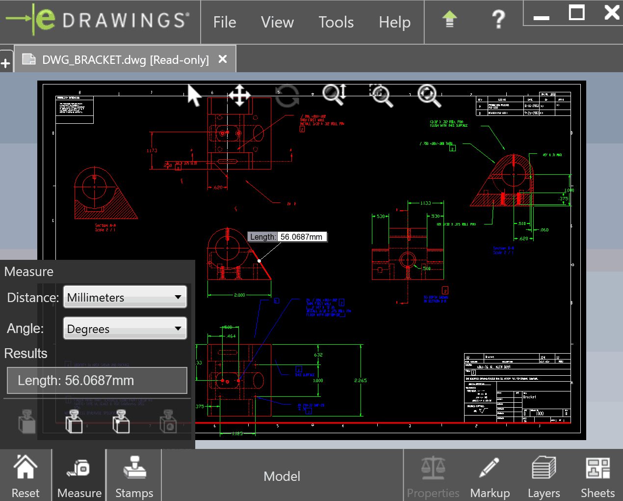 Интерфейс eDrawings Viewer