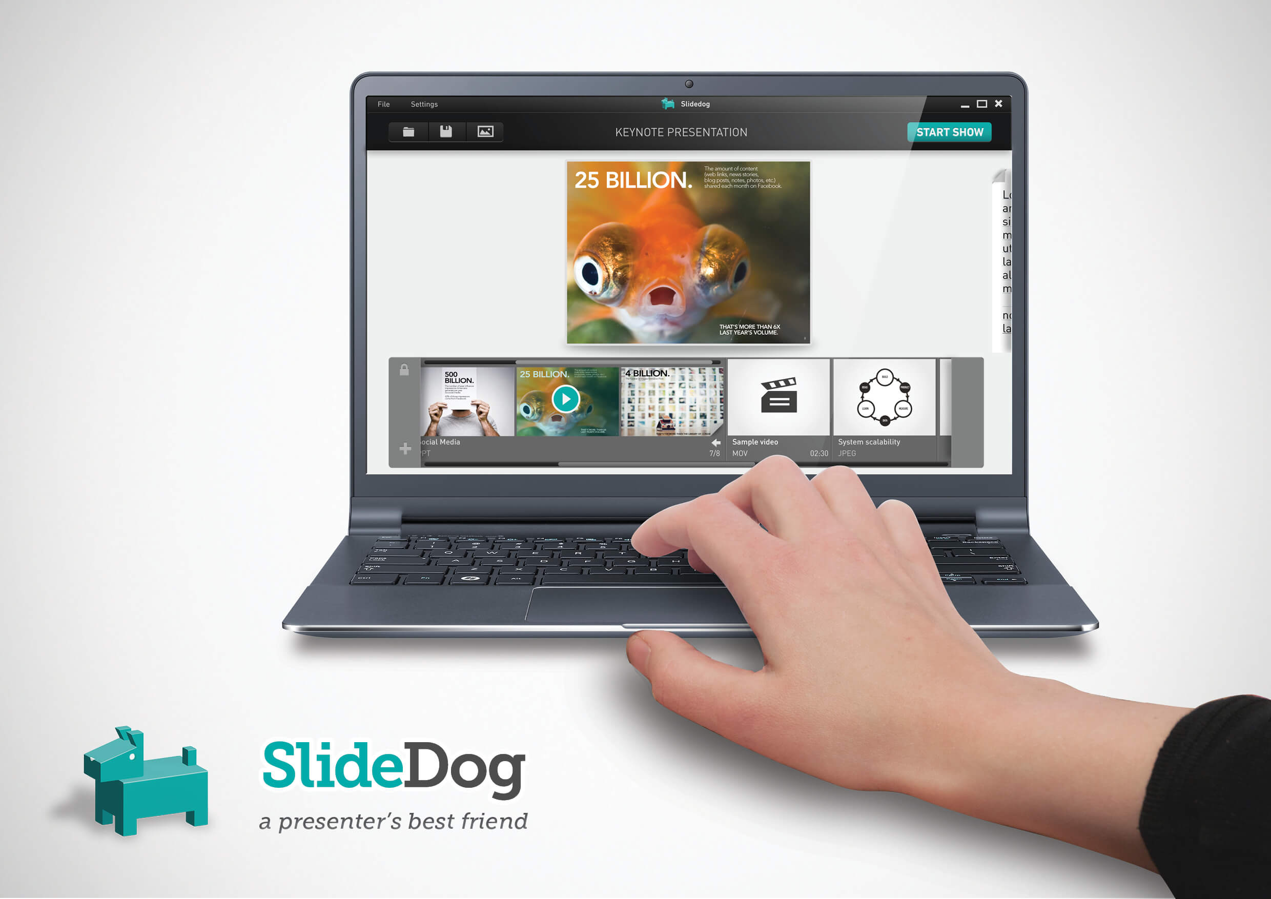 Главный экран SlideDog с презентационным плейлистом