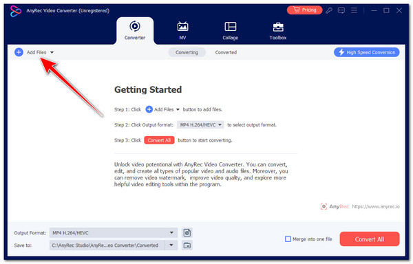 Импорт MTS в AnyRec Video Converter