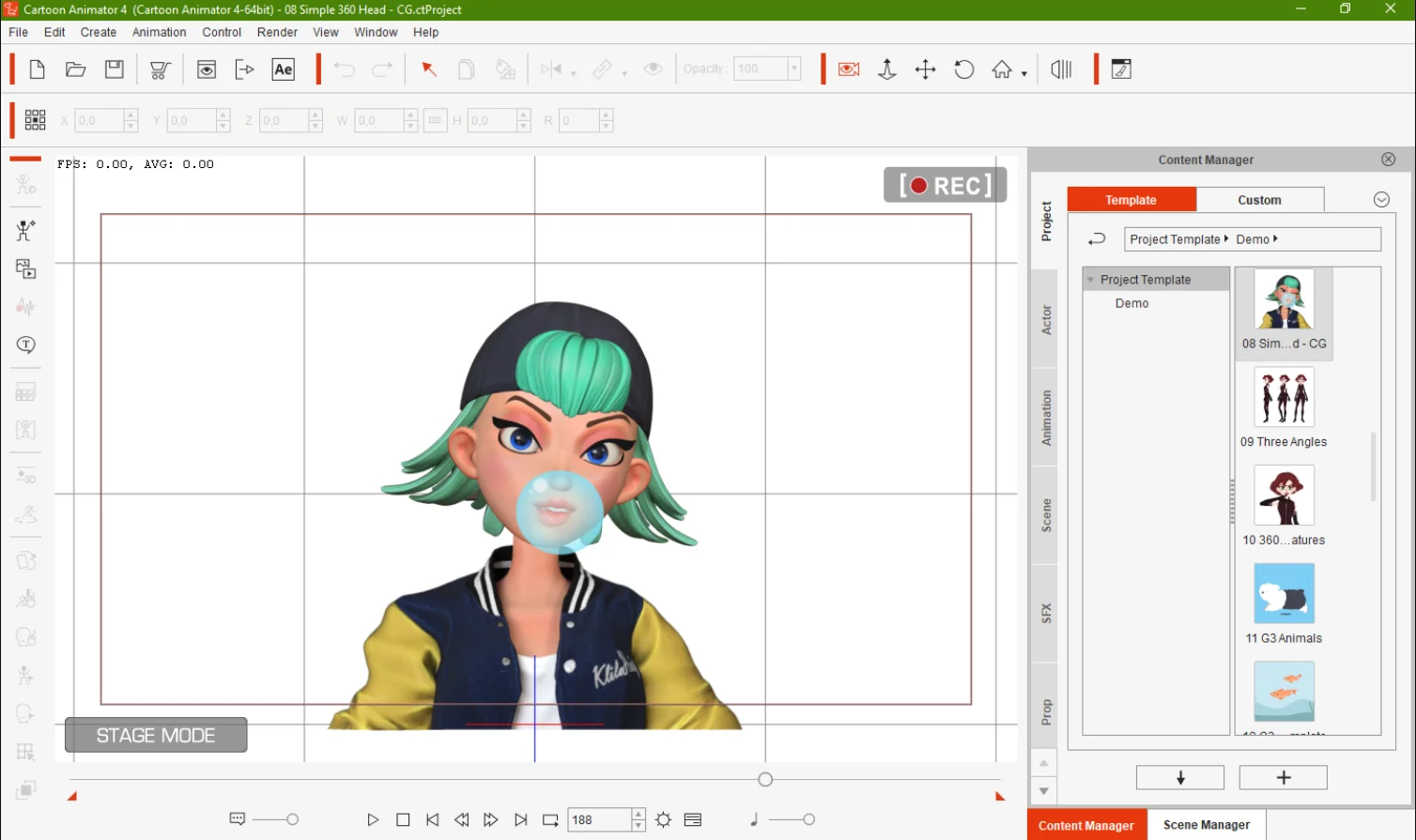 Интерфейс Cartoon Animator