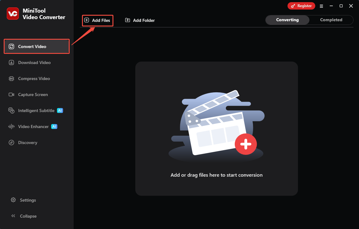 Добавление MP4 в MiniTool Video Converter