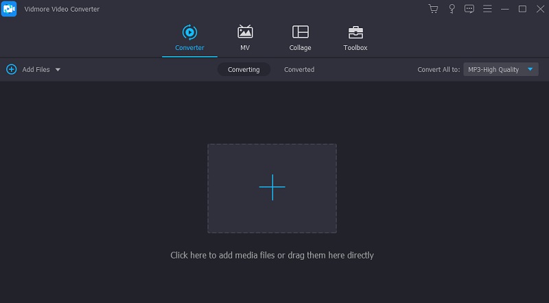 Окно Vidmore Video Converter для добавления MP3