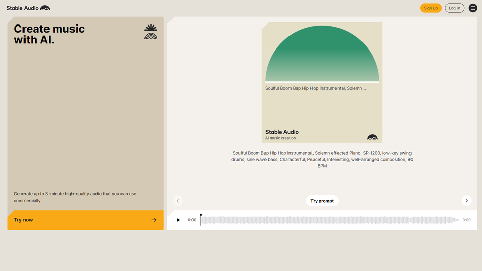 Интерфейс Stable Audio