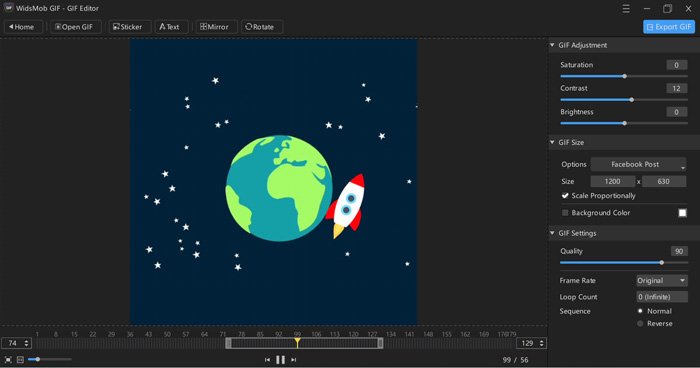 Настройка размера GIF в WidsMob GIF