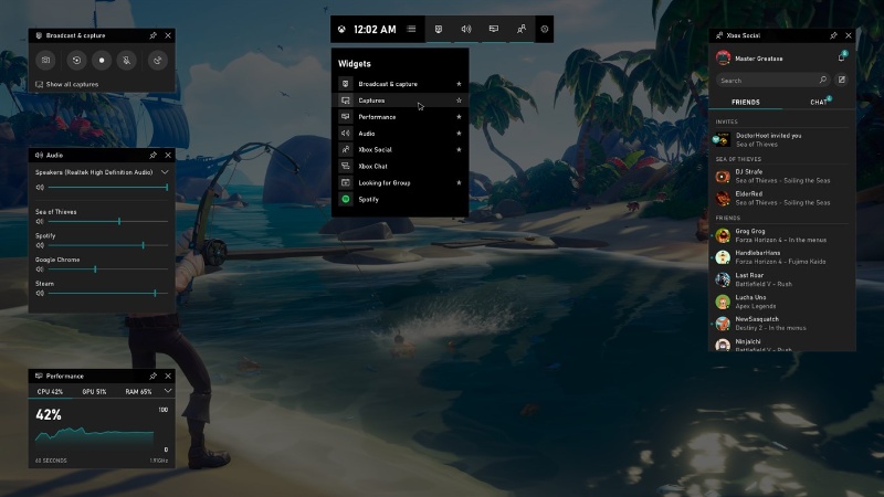 Виджет записи Xbox Game Bar
