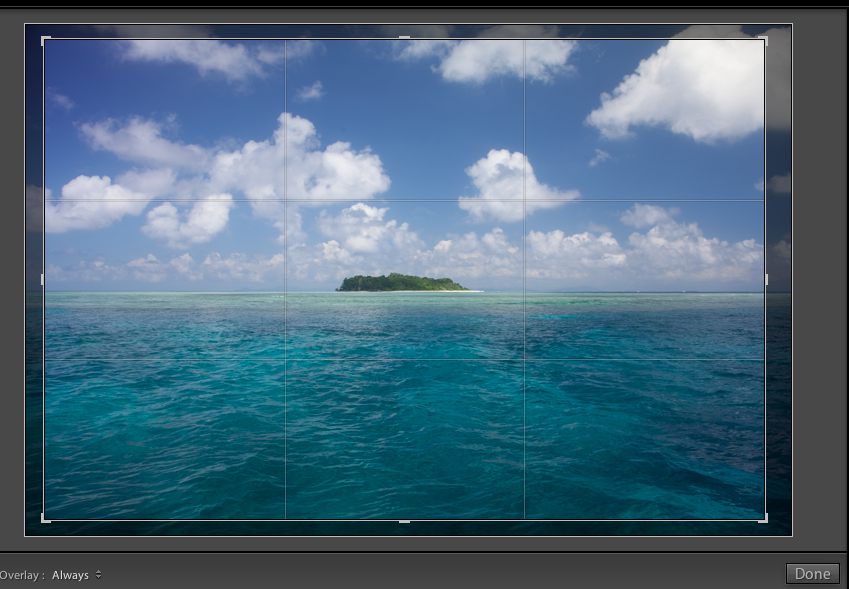 Кадрирование фотографии в модуле Develop Adobe Lightroom